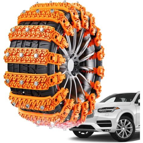 Cadenas de nieve reutilizables para neumáticos de coche: juego de 10 cadenas de tracción antideslizantes para la seguridad vial en invierno  Correas antideslizantes para neumáticos de todo tipo de veh