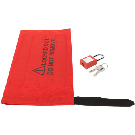 Cadenas de sécurité 38mm avec étiquette de cadenassage et sac PVC pour équipements électriques industriels