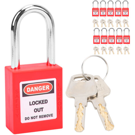 Cadenas de sécurité en acier de 38 mm, rouge