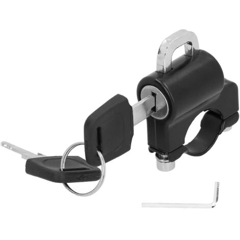 Cadenas de sécurité en métal pour casque de moto, avec 2 clés, compatible avec les guidons de 23 mm (0,911 po) et universel.