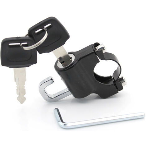 Cadenas de Sécurité Métallique pour Casque de Moto avec 2 Clés, Universel pour Guidon 0.9‑1.1 Pouces