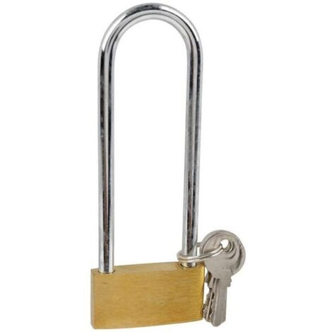 Cadenas en laiton COGEX 40mm anse longue - A clé - 2 clés - Jaune - Utilitaire