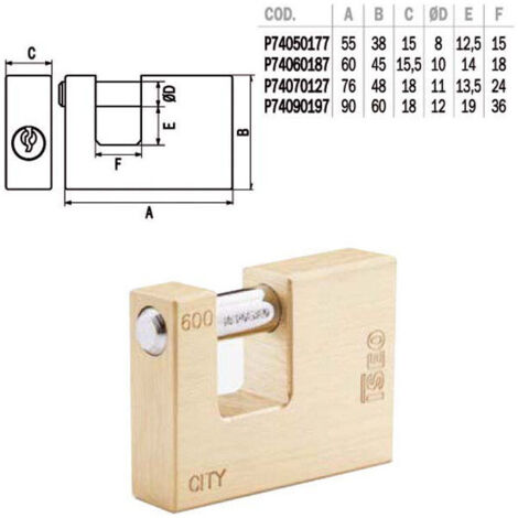 Cadenas en laiton de 60 mm pour volets City Iseo