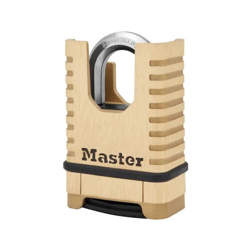 Cadenas en Laiton Massif Haute Sécurité Master Lock M1177EURDCC - Anse Protégée - a Combinaison - Ultra Résistant et