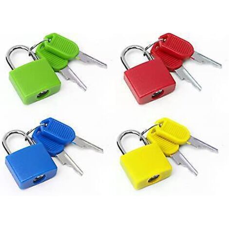 cadenas En Plastique Color (lot De 4, Diffrentes Couleurs) Avec Cls, Serrures De Coffre Avec Cadenas Cl, Gymnase D'cole De Voyage