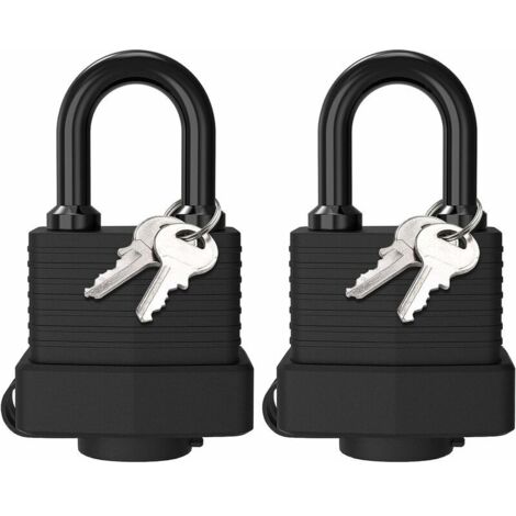 Cadenas à Clé Sencys - Acier Laitonné Haute Sécurité - Corps 40 Mm Lot De 2 Pieces