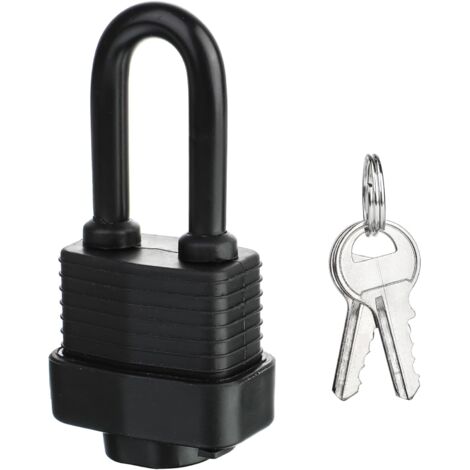 Cadenas étanche et robuste en acier laminé de 2,9  1,5 pouces avec clé, adapté à une utilisation intérieure et extérieure, 1 paquet.