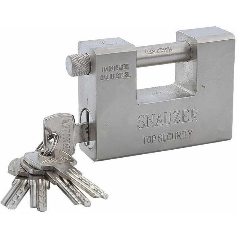 Lablanc - Cadenas Exterieur Ultra Robuste 1kg avec 5 Clés (Lot de 1) - Gros Cadenas Monobloc en Acier Solide Trempé - Manille de 12mm d'Épaisseur