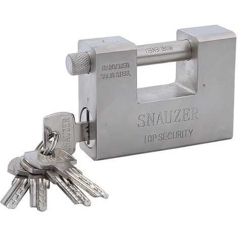 Cadenas Exterieur Ultra Robuste 1kg avec 5 Clés (Lot de 1) - Gros Cadenas Monobloc en Acier Solide Trempé - Manille de 12mm d’Épaisseur - Protège Garages, Containers, Barrières et Entrepôts