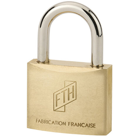 Cadenas FTH MH2 à clé, corps en laiton et anse en acier cémenté, base de 35mm, 2 clés - FTH
