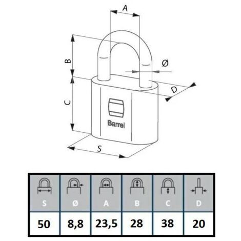 Cadenas GERDA BARREL en acier à 50 anses, chromé mat, sous blister
