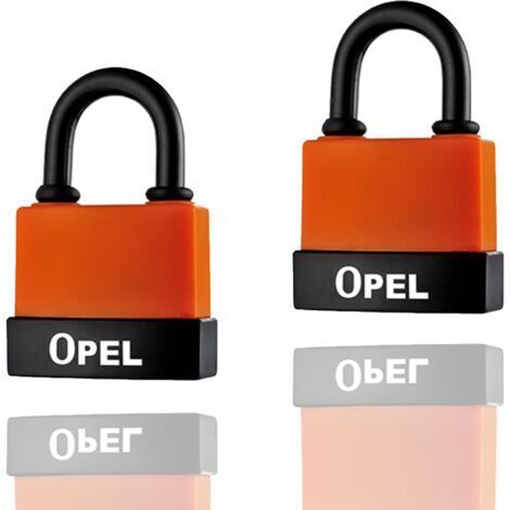 Cadenas Haute Sécurité [A Clé] [Boîtier en plastique PVC anti-poussière] [Extérieur - Anti-rouille] [Pack de 2] - Idéal pour les remises,garages,clôtures et les portails 80mm couleur orange