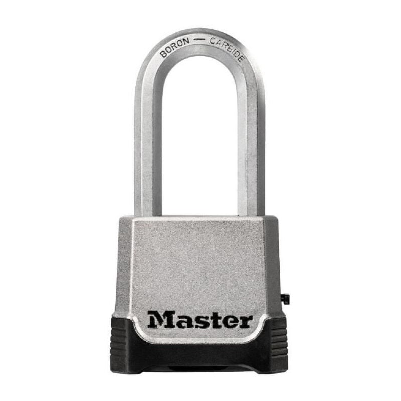 MASTER LOCK Cadenas Haute Securite [Combinaison et Cle] [Zinc] [Anse XL] [Exterieur] M176EURDLH