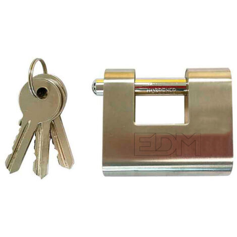 Cadenas Haute Sécurité Laiton Renforcé 60,5x53x25,5mm Blister Edm