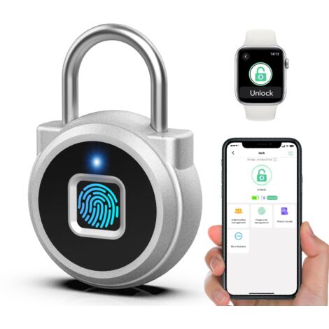 Cadenas Intelligent à Empreintes Digitales Bluetooth pour Casier Salle de Sport Valise Sac à Dos École