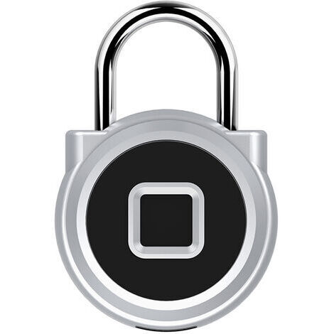 Cadenas intelligent d'empreintes digitales 200 mAh rechargeable sans clé jeux d'empreintes digitales opération facile étanche  - Argent