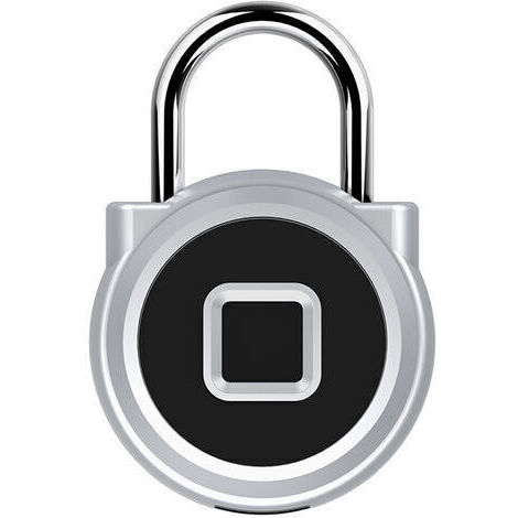 Cadenas intelligent d'empreintes digitales 200 mAh rechargeable sans clé jeux d'empreintes digitales opération facile étanche  - Argent
