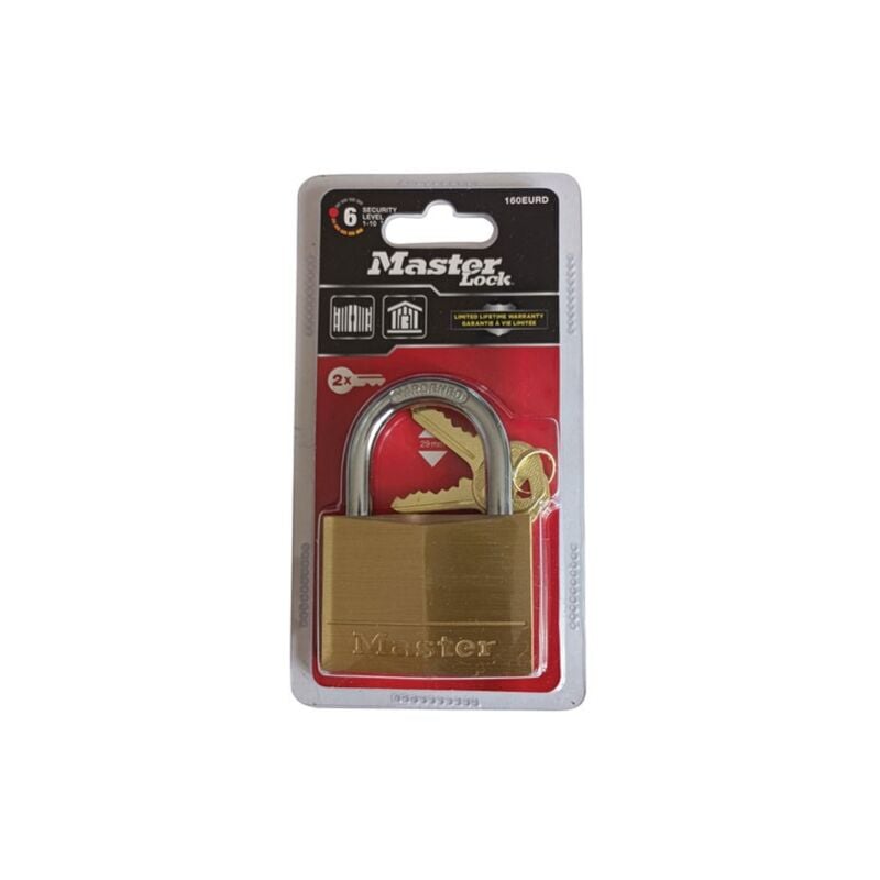 Master Lock - Cadenas lait.60mm anse 30mm bl.160eurd