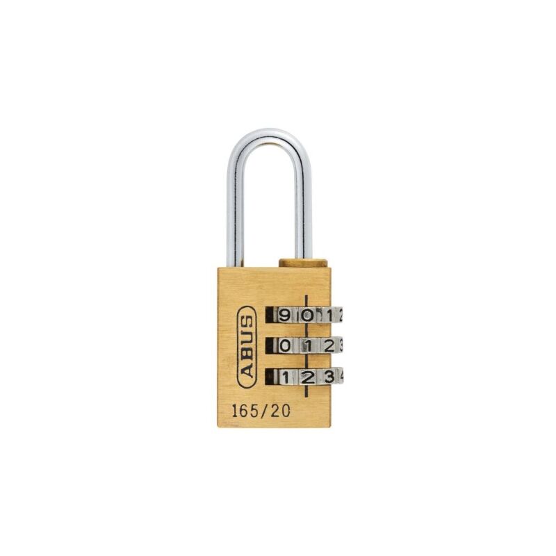Abus - Cadenas à combinaison 165/20C d laiton - Largeur du coffre : 23 mm - Diamètre de l'anse : 3 mm - Hauteur de l'anse : 22 mm