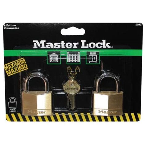 MASTER LOCK - Cadenas s'entrouvrant - laiton - lot de 2 - 40 mm