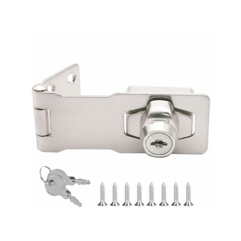 Cadenas Loquet de Porte en Acier Inoxydable Moraillon Cadenas Verrou Porte Chambre Hasp Fermoir Verrou de Porte de Portail Verrou pour Portes Armoire