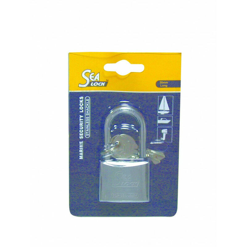 Orangemarine - Cadenas marin sealock - Longue anse - Bronze recouvert de chrome - l 50 mm x h 75 mm