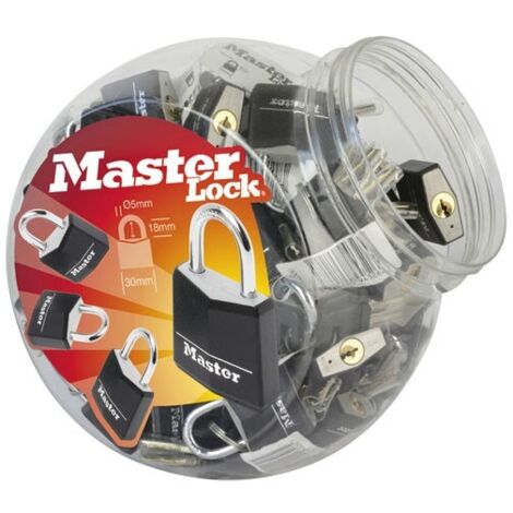 Cadenas Master Lock Alu 30mm Noir Sécurité Compacte, Corps Alu Vinyle Noir - Master Lock