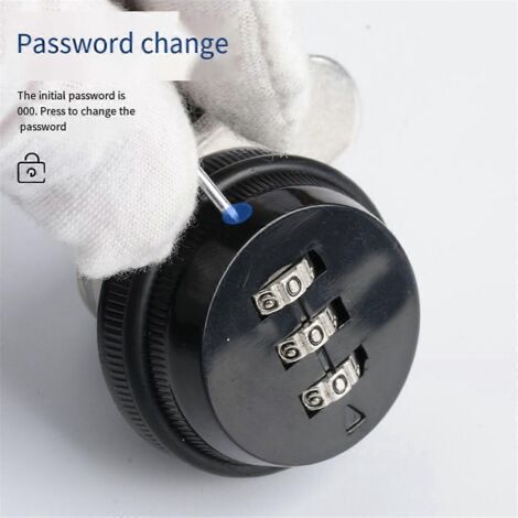 Cadenas mécanique à combinaison 20 mm pour armoire de classement de bureau - Chrome -