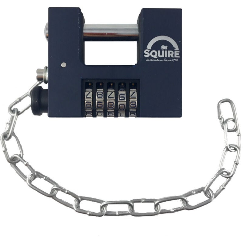 Cadenas monobloc à combinaison Squire CBW85 Option chaîne de maitien - avec chaîne de maintien