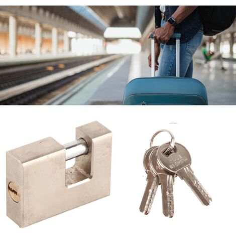 [Cadenas] + Padlocks Premium + Rectangular Antitheft + Cadenas de Sécurité Rectangulaires Horizontal Antidérobé Anti-Souillage à Clavette Informatique avec 6 Clés pour Porte et Boîte