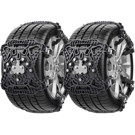 Cadenas para nieve fáciles de instalar, cadenas universales para automóviles, camionetas y SUV, para neumáticos con un ancho de 165 a 275 mm (negras).