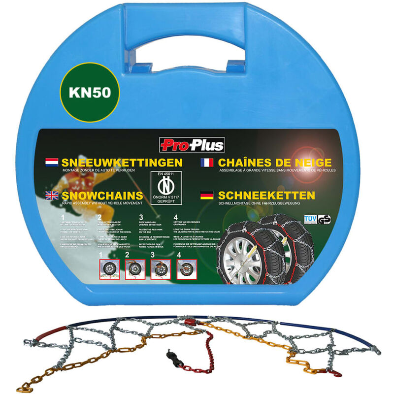 

Cadenas de nieve para neumáticos 12 mm KN50 2 unidades - Plateado - Proplus