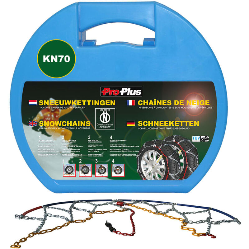 

Cadenas de nieve para neumáticos 12 mm KN70 2 unidades - Plateado - Proplus