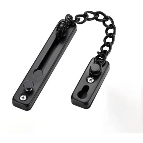 Cadenas para puertas, Cerradura de cadena para puerta antirrobo, Cerradura de pestillo de puerta con cadena de seguridad confiable de acero inoxidable Ideal para hotel en casa(Negro)