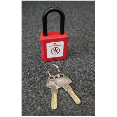 Cadenas plastique rouge anse nylon 6mm clé identique A1 CATU