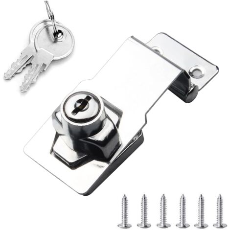 Cadenas porte-clés, verrous à 90 degrés, verrous de sécurité pour portes, verrous à loquet, petites boucles et agrafes avec clés pour cadenas pour portes, tiroirs et armoires