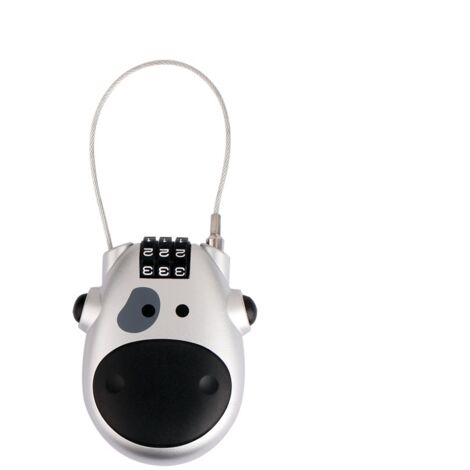 Cadenas rétractable à 3 chiffres – Antivol de casque portable – Argent –