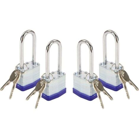 Cadenas robuste en acier laminé avec crochet à clé de 40 mm de long, adapté aux portails, abris de jardin, boîtes à outils et armoires (avec clé).