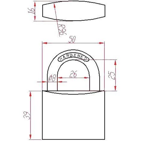 Cadenas standard laiton UNO 50mm s'entrouvrant anse en U - HERACLES - I-CAD50MV