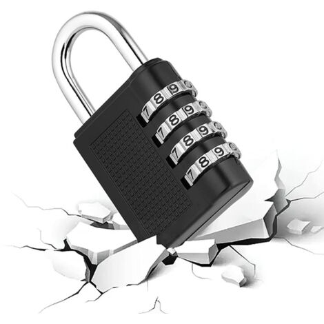 Cadenas universel à combinaison à quatre chiffres, antivol et durable, adapté aux armoires, sacs et salles de sport.