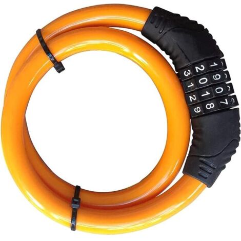 Cadenas Vélo À Combinaison 4 Chiffres, Câble Long 60cm Diamètre 11mm, Pour Vélo Scooter, Couleur Assortie (11X600mm)