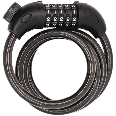 Cadenas Velo - Cable Antivol 120 cm x 12 mm - Verrouillage Code 5 Chiffres - Pour Velo Scooter Moto Portail Poussette - 1 Piece