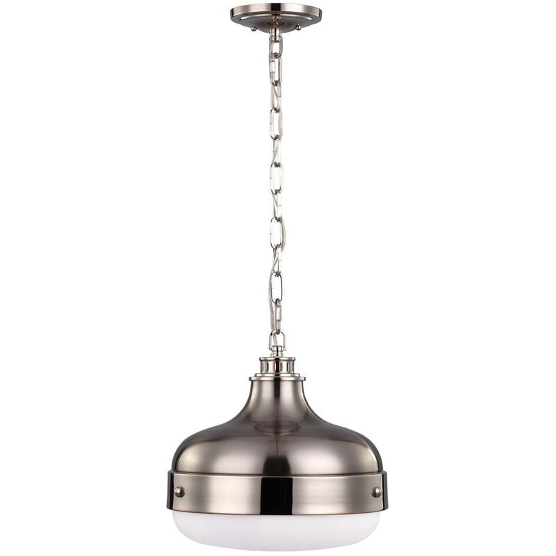 Elstead Lighting - Elstead Cadence - 2 Light Dome Ceiling Pendant Polished Nickel, Brushed Steel, E27