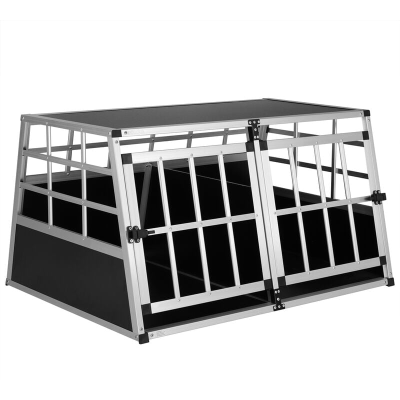 Dog Car Crate Aluminium Sturdy Transport Box Carrier Travel Pet Trunk Boot Puppy Transport Box xl - Cadoca