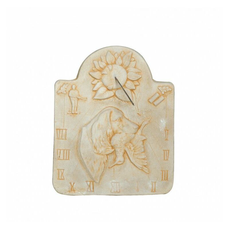 QEM - Cadran solaire motif Chasse pierre naturelle 41cmx51cm