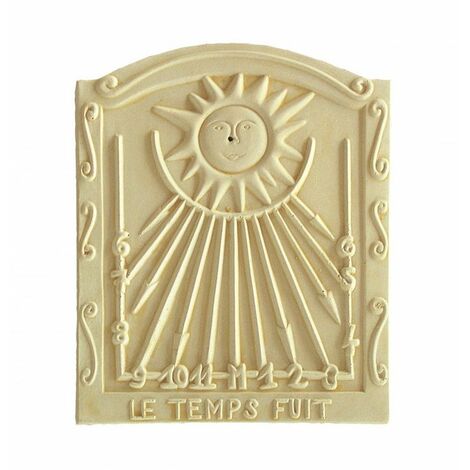 Cadran solaire motif Le Temps Fuit pierre naturelle 33cmx40cm