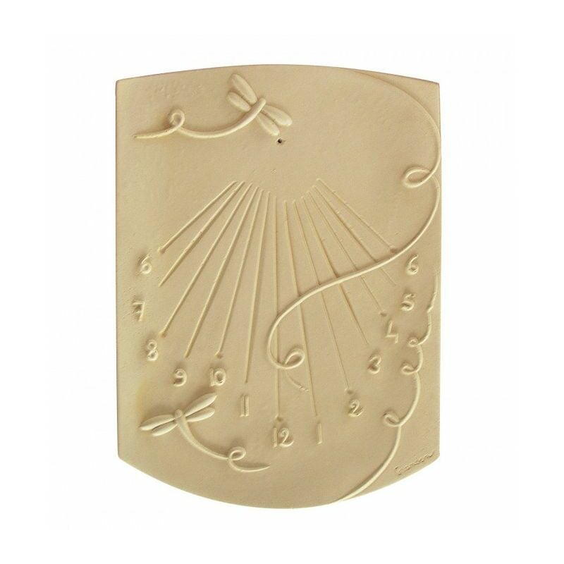 QEM - Cadran solaire motif Libellule pierre naturelle 35cmx50cm