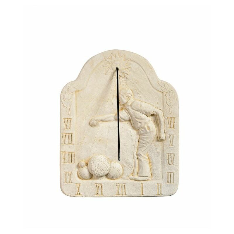 Cadran Solaire motif Pétanque Pierre naturelle 36cmx46cm