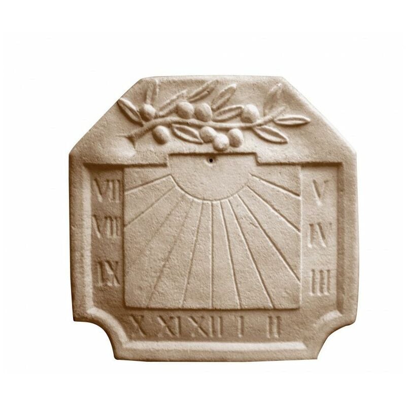 QEM - Cadran solaire motif Provençal pierre naturelle 35cmx35cm