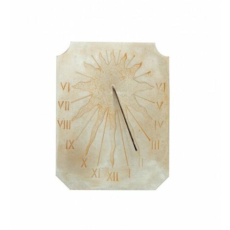 Cadran solaire motif Soleil incrusté pierre naturelle 33cmx42cm